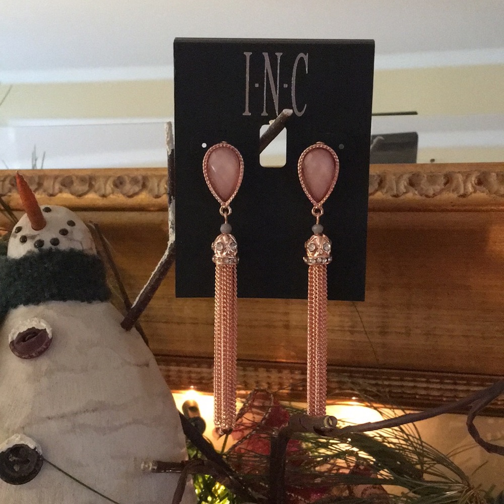 I.N.C. Rose gold chain tassel earrings - Picture 1 of 3